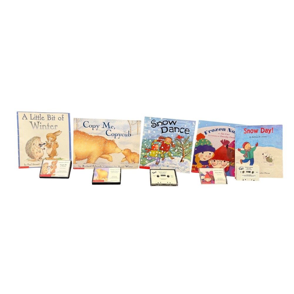 Scholastic Winter Book & Cassette Lot Snow Day Frozen Noses Copycub 5 Sets